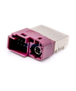 HSD (High Speed Data) Plug Right Angle 4+8 Pin Panel Mount Through Hole D Code