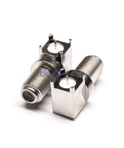 Coaxial Connector F Type Right Angle Jack Female Pin Panel Mount Through Hole 75 Ohm