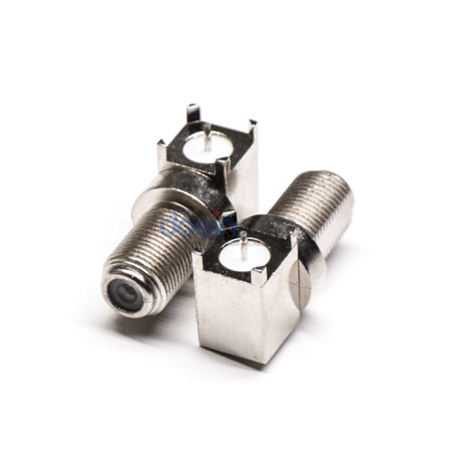Coaxial Connector F Type Right Angle Jack Female Pin Panel Mount Through Hole 75 Ohm