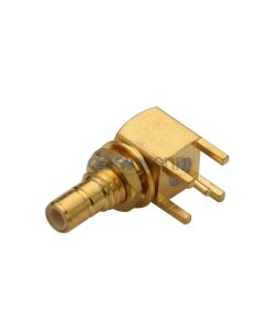 Coaxial Connector SMB Right Angle Jack Panel Mount Through Hole 50 Ohm