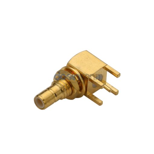 Coaxial Connector SMB Right Angle Jack Panel Mount Through Hole 50 Ohm