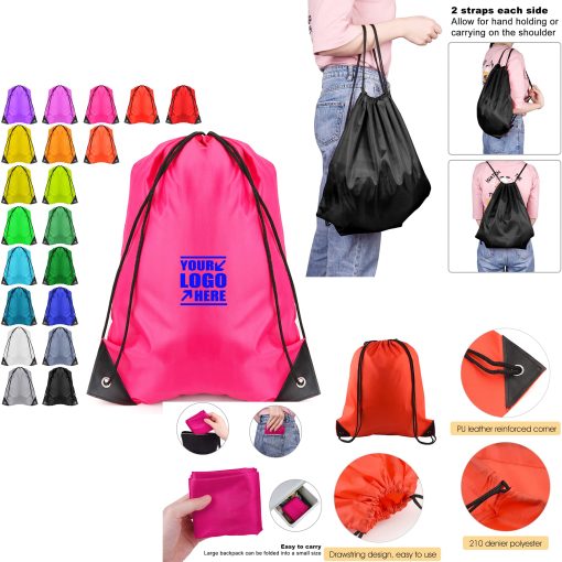 14" X 18" Polyester Drawstring Backpack