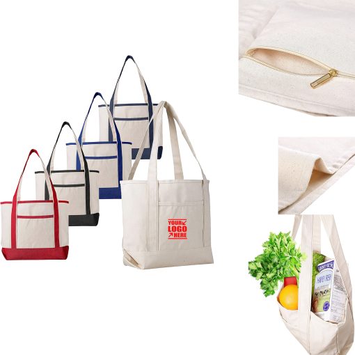 Large Heavy Cotton Canvas Boat Tote Bag