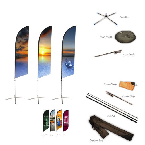 11ft Custom Feather Flag Double Sided
